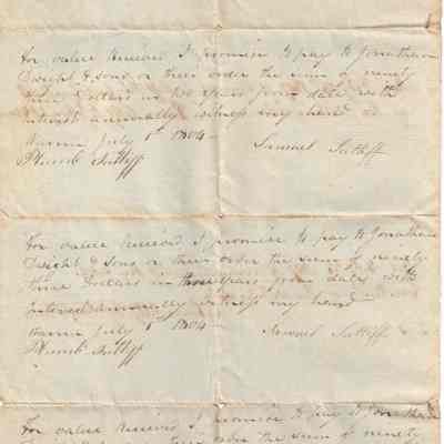 Samuel Sutliff Promissory Note