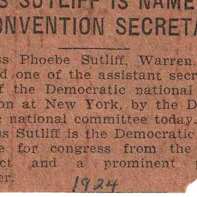 Miss Sutliff is Named Convention Secretary