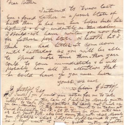 Calvin Sutliff to Flavel Sutliff