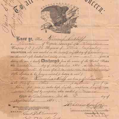 Civil War Discharge for Plumb Sutliff