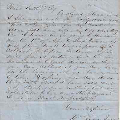 William Lucas Marvin to Milo Sutliff