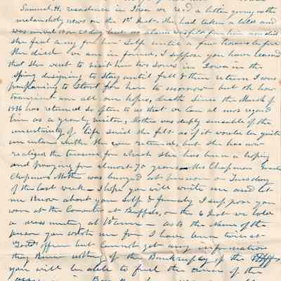 Samuel Plumb Esq Postmaster Lenox Ashtabula County Ohio