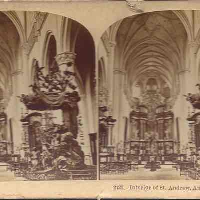 Stereograph Card: St. Andrew, Antwerp, Belgium