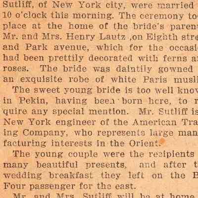 Sutliff-Lautz Wedding Announcement