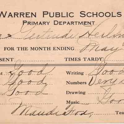 Gertrude Herlinger Report Card