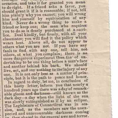 General Robert E. Lee Newspaper Article