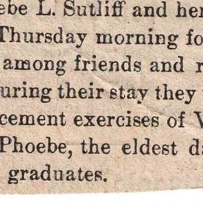 Clipping about P.L.M. and Lydia Sutliff