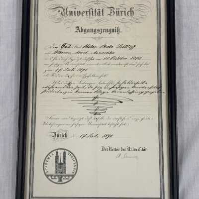Phebe T. Sutliff Diploma, 1891