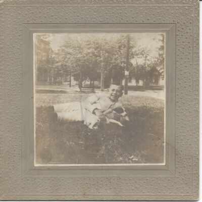 Edward Sutliff Brainard and his dog Beauty