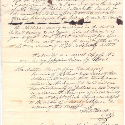 C.G. Shaw to Flavel Sutliff