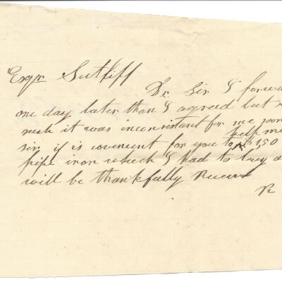 R. Roberts to Levi Sutliff