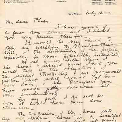 To Phebe T Sutliff From Z.W.