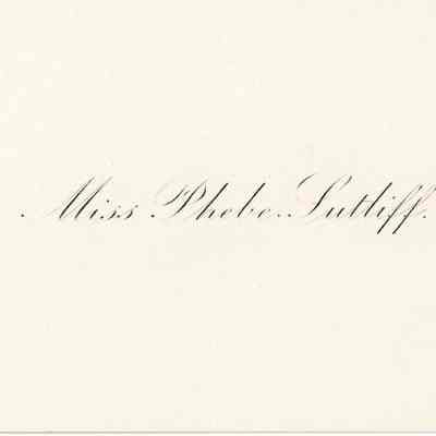 Phebe T. Sutliff Calling Card