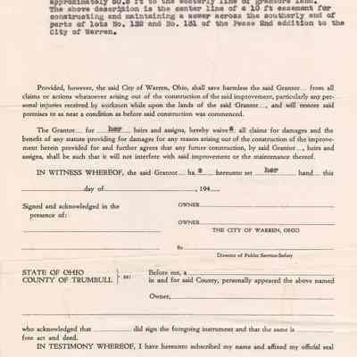 Phebe Sutliff Grant of Right of Way or Easement