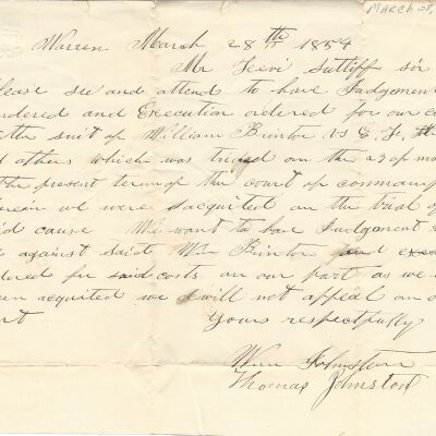 William & Thomas Johnson to Levi Sutliff
