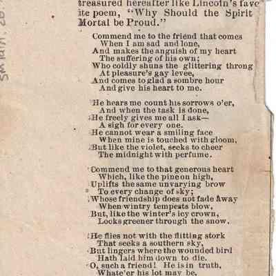 Garfield's Favorite Poem Newspaper Clipping