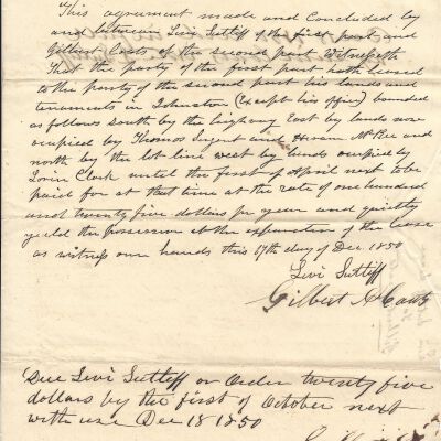 Agreement Between Levi Sutliff and Gilbert Coats