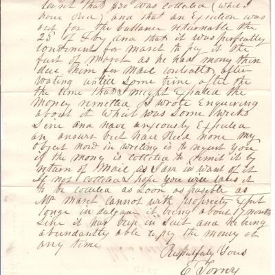 E Forney to Flavel Sutliff