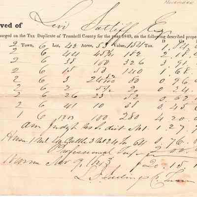 Levi Sutliff Taxes 1843