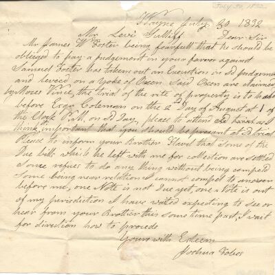 Joshua Fobes to Levi Sutliff