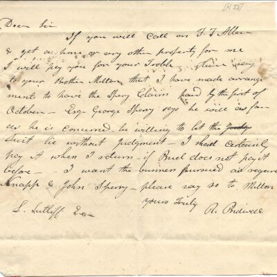 R. Bidwell to Levi Sutliff