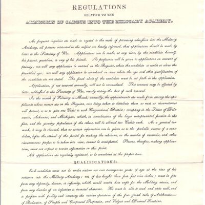 Regulations on Admissions to West Point