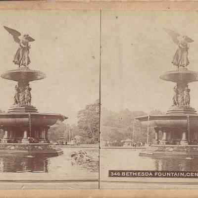 Stereograph Card: 346 Bethesda Fountain, Central P'K, N.Y.
