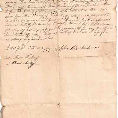 Bond between Jesse Bartholomew and Samuel Sutliff