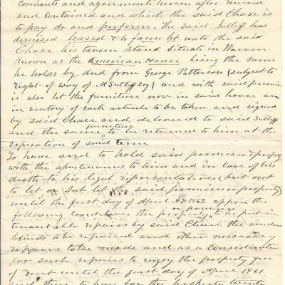 Agreement Between HA Chase and Levi Sutliff