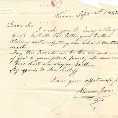 Alvan Coe to Levi Sutliff