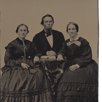 Phebe Lord Marvin Sutliff & Mr. and Mrs. Bennett Tin Type