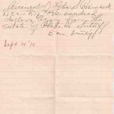 Edward Milton Sutliff to Lydia S. Brainard