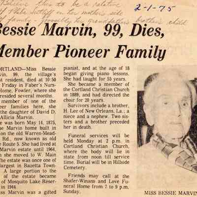 Bessie Marvin's Obituary