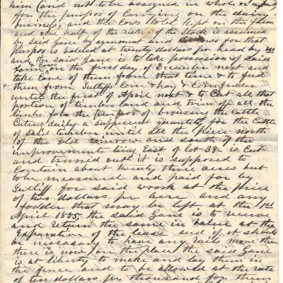 Agreement Between Levi Sutliff and John Game