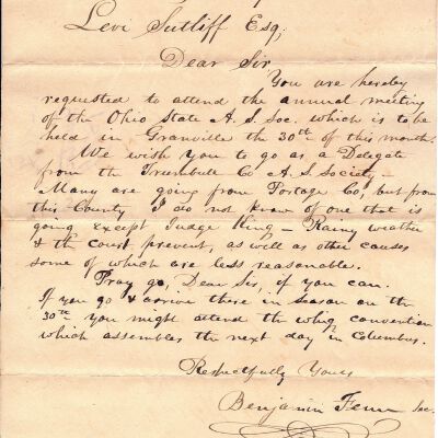 Benjamin Fenn to Levi Sutliff