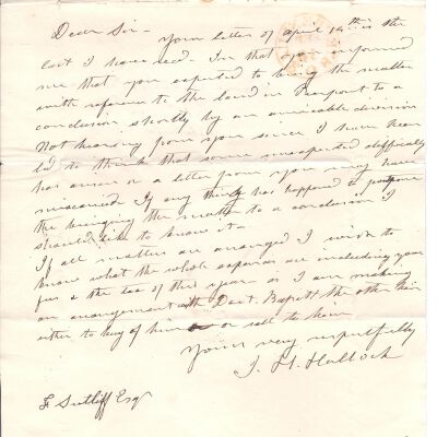 J.H. Hallock to Flavel Sutliff
