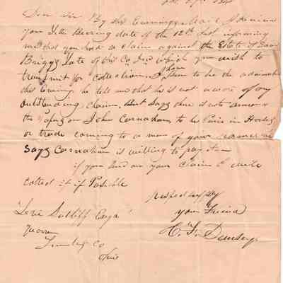 C. S. Demsey to Levi Sutliff