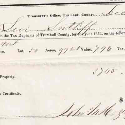 Levi Sutliff Taxes 1854