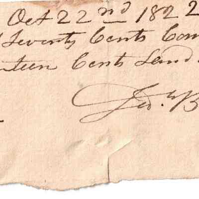 Samuel Sutliff Tax Receipt for 1822