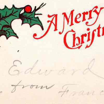 Christmas Gift Tag to Edward from Frances