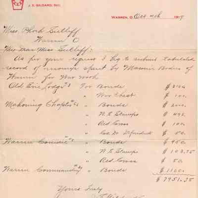 J.S. Gildard to Phebe T. Sutliff