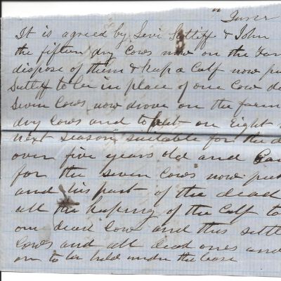 Agreement Between Levi Sutliff and John Game