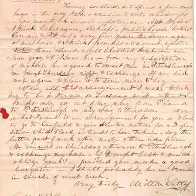 Milton Sutliff to Calvin Granger Sutliff