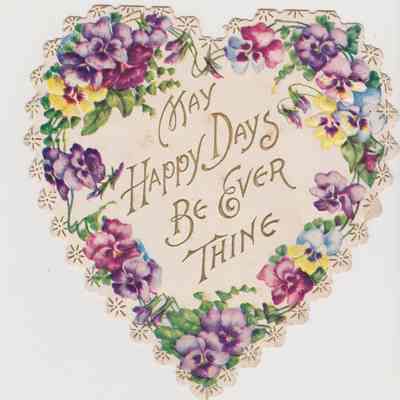 Heart Shape Floral Card, 1909