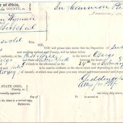 Giddings and F. Sutliff to R.W. Griswold