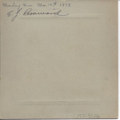 1971.11.16 back: Copyright: The Sutliff Museum; Origformat: Artifact