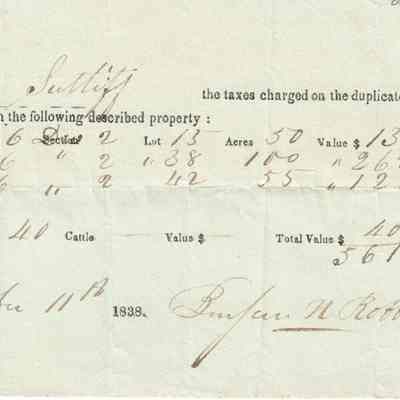 Received of Levi Sutliff the taxes charged on the duplicate of Trumbull County, for