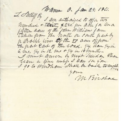 M. Birchard to Levi Sutliff