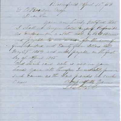 I.G. Clark to E.A. Brown