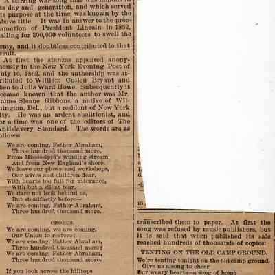 "Music of the War" Newspaper Article